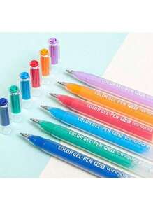 Set da 6 penne gel per calligrafia Languo da 1,0 mm con effetto 3D, punta grossa, per scrivere, disegnare, dipingere e utilizzare come evidenziatori, 42 o 54 colori, forniture scolastiche, per il ritorno a scuola