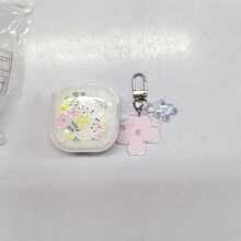 Flower Simple Style Pink Floral Pattern TPU Transparent Case Compatible With Airpods 1/2 3 Pro & Pro 2 Bluetooth Earphones Protective Cover - Multicolor - View 8
