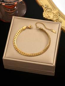 Bộ 5 chiếc vòng tay bằng thép không gỉ mạ vàng 18K, chống oxy hóa, thích hợp đeo hàng ngày, bộ trang sức vòng tay thời trang và thanh lịch dành cho nữ. - Vàng - Xem 9