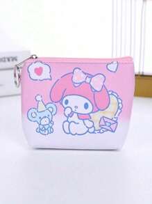 Sanrio 1pc Sanrio Hello Kitty Cartoon Cute Sanitary Pad Cosmetic Bag, Portable Zipper Storage Pouch, Multi-Function Sanitary Pad, Tissue Storage Bag, Suitable For Travel, Business Trips, Outings, Christmas, Holiday Gifts