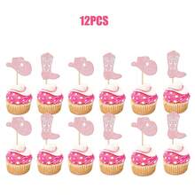 12 pezzi di decori per cupcake a forma di cappello da cowboy a palla da discoteca scintillante, decorazioni in carta per cupcake a tema disco degli anni '70, decorazioni per torta di compleanno con tema da cowgirl e palla da discoteca, adatti anche per Natale - Multicolore - Visualizzare 14