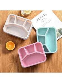 1 件水果零食盒、带透明盖的分隔式便当盒、可重复使用的餐食准备午餐盒、适合人们工作旅行的 4 格食物储存容器、适合返校、课堂、大学、办公室、露营和野餐的便当盒、学校用品、厨房整理器和储物器、厨房配件 - 彩色 - 查看 8