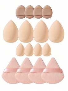16 piezas Juego de herramientas de maquillaje profesional, Esponjas de maquillaje de terciopelo, Incluye: 4 esponjas de maquillaje + 4 mini esponjas de maquillaje + 4 polvos de maquillaje triangulares + 4 polvos de cojín de aire mini. Hecho de material de terciopelo ultra suave, diseñado específicamente para dar forma al área y las esquinas de los ojos. Barato, relleno de calcetines, maquillaje, herramientas de maquillaje, cosas baratas, regalos, regalos para mujeres, regalos de Navidad
