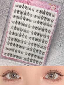 120pcs Lash Clusters, C-Curl, 0.07mm Thickness, Natural & Fluffy, Self-Adhesive False Eyelashes With No Glue Required
