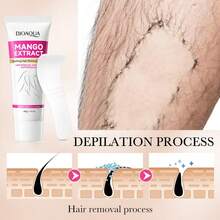 1pc 40g 芒果舒缓脱毛膏，无痛，快速有效脱毛，可去除男女体毛，面部毛发，腋毛，腿毛，光滑肌肤，持久效果，清新香味，清洁肌肤，滋润舒缓，使肌肤光滑细腻 - 白色 - 查看 7