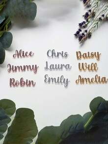 Decoraciones personalizadas para cupcakes con el nombre, encanto de boda personalizado, decoración para pastel en miniatura, centropieza de pastel con letras a mano, encantos de pastel personalizados cortados con láser - Multicolor - Ver 7