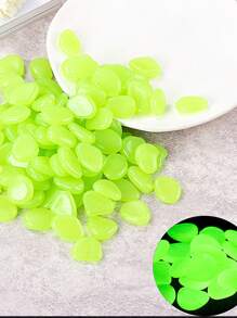 1PC Glow In The Dark Stones - 100/PCS Solar Powered Garden Pebbles, Outdoor Decorative Rocks For Pathway, Lawn, Aquarium, Fish Tank, Yard & Landscape Lighting (Blue/Green/White)