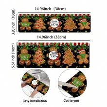 1pc Christmas Gingerbread Man Printed Sink Faucet Absorbent Pad, Gingerbread Man Printed Drain Pad, Kitchen, Bathroom Sink, Countertop, Drain Pad, Diatomite Washbasin, And Cuttable Quick-Drying Pad. - Multicolor - View 7