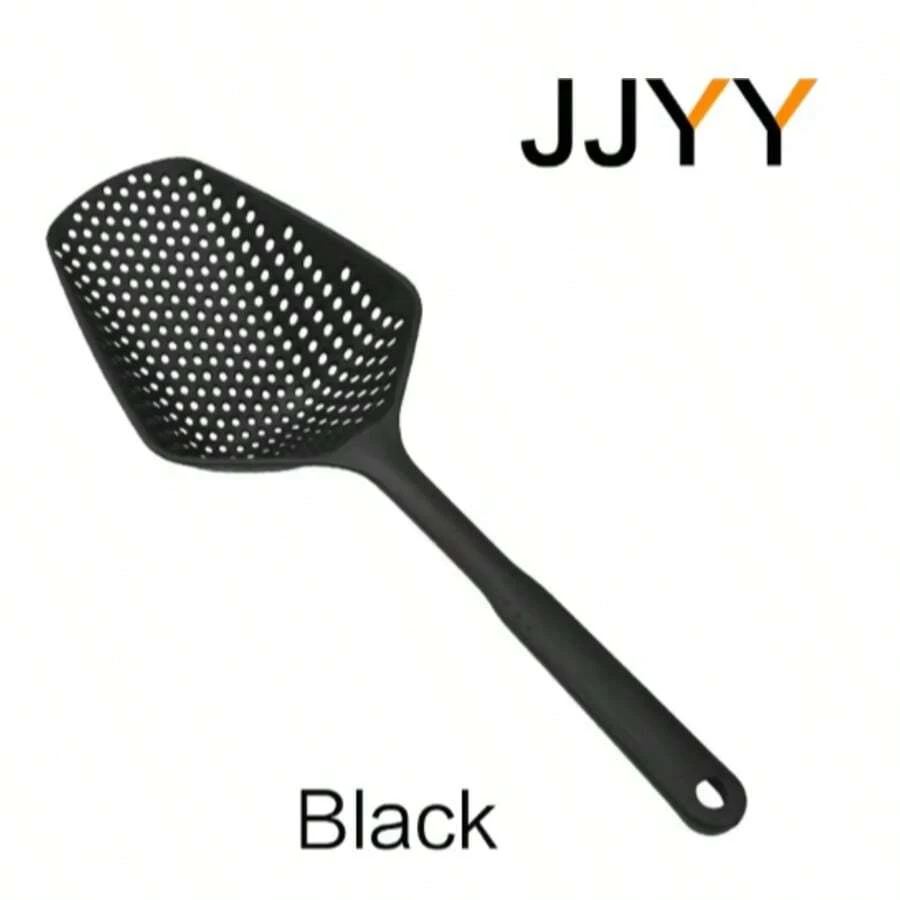 Large Colander  Large Noodle Spoon Long Handle Spoon High Temperature Non-Stick Pan Colanders Strainers  Utensils - 黑色 - 查看 1