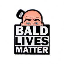 Men Funny "BALD LIVES MATTER" Enamel Pin Lapel Pins Badges On Backpack Brooch Clothes Father's Gift Jewelry Fashion Accessories - NR12040 - View 7
