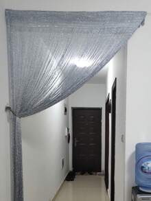 1 Peça de Cortina Decorativa de Fio de Prata Cintilante; Ornamento de Natal Pendurado, Decoração de Parede Adequada para Quartos, Salas de Estar, Divisórias, Casamentos e Festas, Janelas, Varandas, Espaços Internos, Lustres de Carrilhão de Vento, Cortinas Decorativas e Acessórios de Suspensão, Acessórios Decorativos de Cozinha.