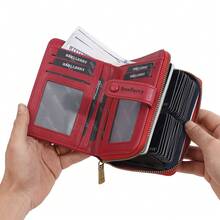 RFID Blocking Fashion Women Wallet Faux Leather Credit Card Holder Large Capacity Hasp Zipper Purse For Women Money Wallet Mini Wallet Purse Wallet Small Wallet Cute Wallet Card Wallet Coin Wallet Wristlet Wallet Pouch Lanyard