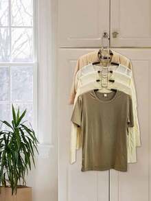 1 Pieza Organizador de armario multifuncional de 5 en 1, con capas acolchadas antideslizantes de espuma de alta resistencia, adecuado para abrigos, suéteres, trajes, camisas y otras prendas