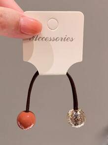 Set de Scrunchies con pompones de colores, Lazos de pelo elásticos de alta calidad, Sujetadores de cola de caballo de doble cara, Sin daños, Agarre fuerte, Adecuado para uso diario - Ver 6