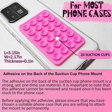 Silicone Suction Phone Case Stand,1/2/3-Piece Set, Silicone Adhesive Suction Phone Mount, Anti-Slip Sticky Phone Grip, Strong Grip Cover For Selfies And Videos (Black Pink) - màu đen - Xem 3