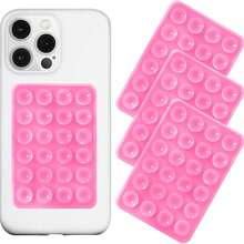 Silicone Suction Phone Case Stand,1/2/3-Piece Set, Silicone Adhesive Suction Phone Mount, Anti-Slip Sticky Phone Grip, Strong Grip Cover For Selfies And Videos (Black Pink) - màu đen - Xem 8