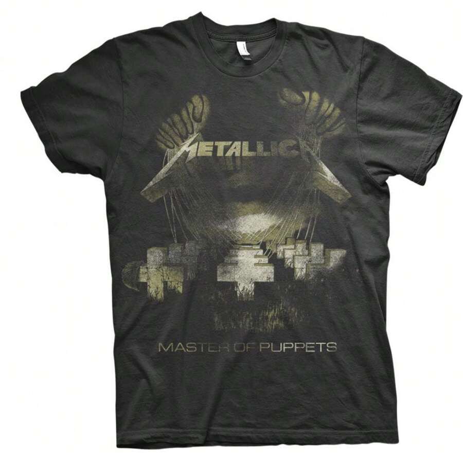 Metallica | Official Band T-Shirt | Master Of Puppets Distressed - 48-Hour Fast Shipping!  - Black - View 1