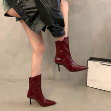 Women Ankle Boots & Booties - Burgundy - View 5