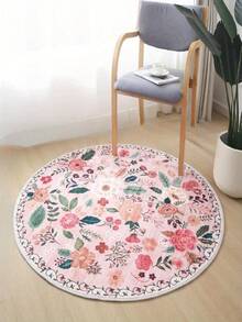 1pc Floral Carpet, Profuse Flowers, Decorative Carpet, Home Decor Carpet, Exquisite Edging, Skin-Friendly, Odorless, Washable Carpet, Rug, Living Room Decor Carpet, Bedroom Decor Carpet, Bathroom Decor Carpet, Study Room Decor Carpet, Wardrobe Decor Carpet - Multicolor - View 18