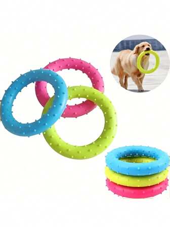 1 Piece Rubber Doughnut Dog Bite Toy, Anti-Bite Lead Ring, Diameter 8 Cm - Durable Chew And Training Pet Game Ring, Suitable For Mediumsized Dogs, Bite-Resistant, Washable, Outdoor Aggressive Durable Pet Chewer, Training And Teeth Cleaning For Large And Medium-Sized Small