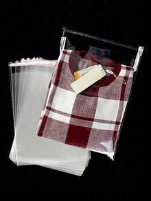 100pcs OPP Transparent Anti-Dust Self-Adhesive Plastic Bags, Multiple Sizes Available For Small Accessories, Baking, Keychains, Pendants, Cards, Holiday Gifts Packaging, Transparent Storage Bags, Packaging Bags - Clear - View 6