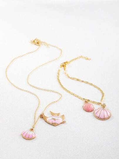 1pc/2pcs Summer Jewelry Women Ocean, Shell Anklets