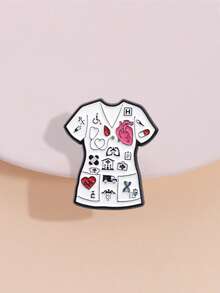 1pc White Coat Brooch Pin, Suitable For Daily Wear By Men And Women, As Accessory For Clothes Or Packaging Decoration, With Doctor/Scientist/Professor Badge Design - White - View 12