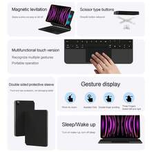 妙控键盘兼容 iPad Air 13'' (M2/M3) iPad Pro 12.9 英寸第 3 代第 4 代第 5 代第 6 代 2018-2025 平板电脑磁性智能保护套兼容 iPad Pro 13 英寸 (M4) 平板电脑键盘保护套带支架保护套无线触控板彩色背光多点触控蓝牙 - iPad Pro 12.9 inch 3/4/5/6th generation 2018-2025 - 查看 8