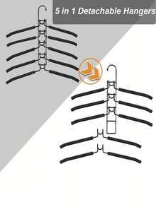 1 Pieza Organizador de armario multifuncional de 5 en 1, con capas acolchadas antideslizantes de espuma de alta resistencia, adecuado para abrigos, suéteres, trajes, camisas y otras prendas