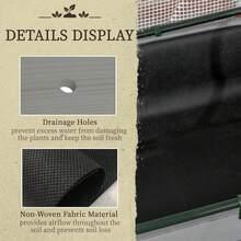 Raised Garden Bed With PE Greenhouse Cover Outdoor Elevated Wood Planter Box For Herbs And Vegetables, Use For Patio, Backyard, Balcony, 48 X 22 X 46 Inch, Dark Gray - Redwood - View 7