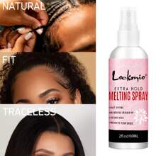 Lockmio Lace Melting Spray 2fl.Oz/ 60ml Glueless Wig Install 1-5 Day Extra Hold Liquid Bond Adhesive For Closure Frontal Fast Drying Glue-Less Hair Adhesive Protect Edge