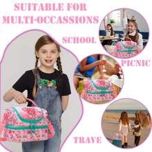 1pc Double Layered Lunch Bag Cartoon Lunch Bag For Boys And Girls Lunch Bag For School Students And Travel Picnic Children Cute Bag