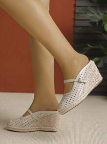 Stylish & Versatile Shiny Silver Breathable Bowknot Strap High Heel Pumps