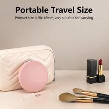 1 Set 1X/2X Portable Travel Makeup Mirror Rechargeable Handheld Vanity Mirror For Women Compact Travel For Go Touch Ups And Everyday Use Lightweight And Practical Design,Daylight LED Folding Mirror.Pocket Mirror For Handbag Purse.