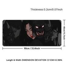 1件创意大号游戏电竞电脑超大加长加厚恶魔与动漫少女鼠标垫桌面垫桌垫防滑鼠标垫可水洗橡胶材质鼠标垫带精准锁边礼物