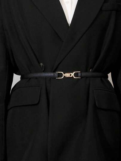 1 Pc Women's Belt Buckle Adjustable Decoration Can Be Matched With Skirt Suit Simple Thin Belt Sweater Waist Korean Version Decorative Belt Fall, Autumn, Halloween