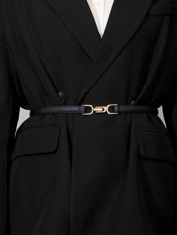 1 Pc Women's Belt Buckle Adjustable Decoration Can Be Matched With Skirt Suit Simple Thin Belt Sweater Waist Korean Version Decorative Belt Fall, Autumn, Halloween