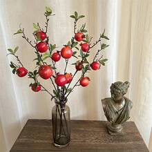 1pc Lifelike Pomegranate Branches - Artificial Flowers Lifelike Pomegranate Branches With 6 Faux Fruit Stems For Living Room Bedroom Home & Wedding Decor - Perfect For Christmas Artificial Flowers For Home Decoration In Autumn Valentine's Day & More Artificial Decorative Plants - Multicolor - View 12