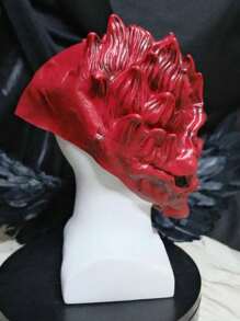 Halloween Is Terrifying And Frightening. The Death God Skull Warrior, Fangs, Devil, Latex Mask, Devil Skull Mask Head