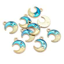 10 peças pingentes esmaltados fofos com raios, lua, estrela, nuvem, pequeno, liga de metal, faça você mesmo, acessórios para fazer joias, descobertas para colar, brincos, pulseira