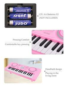 Đồ chơi đàn piano điện tử 37 phím, đàn piano mô phỏng đa chức năng, nhạc cụ hai chế độ, trò chơi giáo dục và tương tác, quà tặng cho bé trai và bé gái, phụ kiện ngẫu nhiên đi kèm, không bao gồm pin. - Nhiều màu - Xem 9