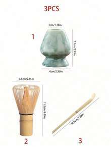 1件/2件/3件/4件 宝石绿晶彩陶瓷抹茶四件套 - 抹茶碗、抹茶打蛋器、抹茶杯、搅拌棒。抹茶冲泡工具套装、甜点烘焙工具套装、茶饮制作工具套装。日式抹茶爱好者礼盒套装 - 彩色 - 查看 10