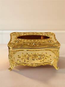 1pc European Style Household Light Luxury Tissue Box, Home Dining Table Tissue Holder Ornament, Desktop Decoration