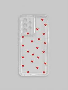 1pc Red Heart Pattern Transparent Shockproof Phone Case, Compatible With IPhone & Galaxy Cases, Phone Cases, Galaxy Protective Cover Compatible With IPhone 17/17 Pro/17 Pro Max/16/16 Pro Max, Suitable For Personal Use Or As A Gift - Multicolor - View 43