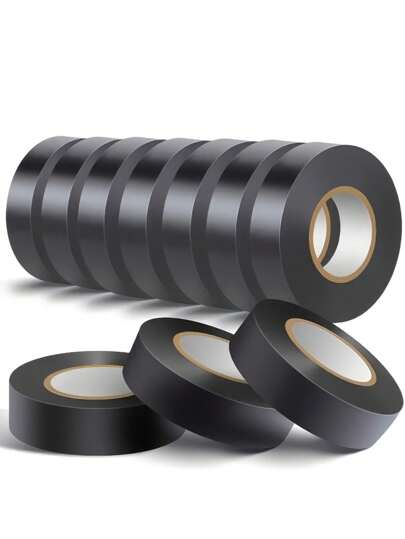 10pcs High-Temperature Resistant Black Rubber Electrical Tape - Durable, Flexible, Insulating Adhesive For Industrial Use, Home Appliances & Mechanics, Electrical Connections, High-Temperature Resistant Rubber Electrical Tape Industrial Us