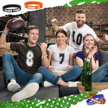 42pcs Football Party Favors Silicone Bracelets Rubber Wristbands Accessories For Football Sport Themed Birthday Party Decorations Adults Stuffers Filler Gift Supplies(6 Designs)