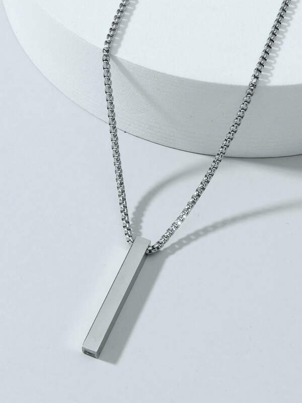 1 Piece Of Fashionable Stainless Steel Three-Dimensional Column Necklace For Men For Daily Wear