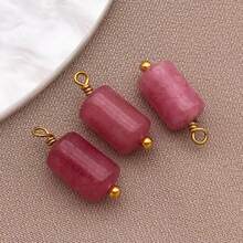 2pcs Natural Stone Pendants Column Stainless Steel Natural Stone Pendants For Earring Necklace Bracelet Jewelry Making 6x10mm - Pendants - View 15