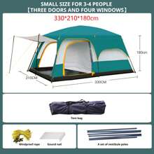Portable, Durable, Thickened, Quick Assembly, Suitable For 4-12 People, 2 Bedrooms & 1 Living Room, With Storage Bag, Ventilation, Mosquito-Proof - Ideal For Outdoor Camping And Hiking!
