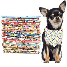 Random 2 Pieces Set, Pet Dog Bandana, Dog Tricot, Printing, Multiple Colours, Universal For Dogs And Cats - Multicolor - View 6